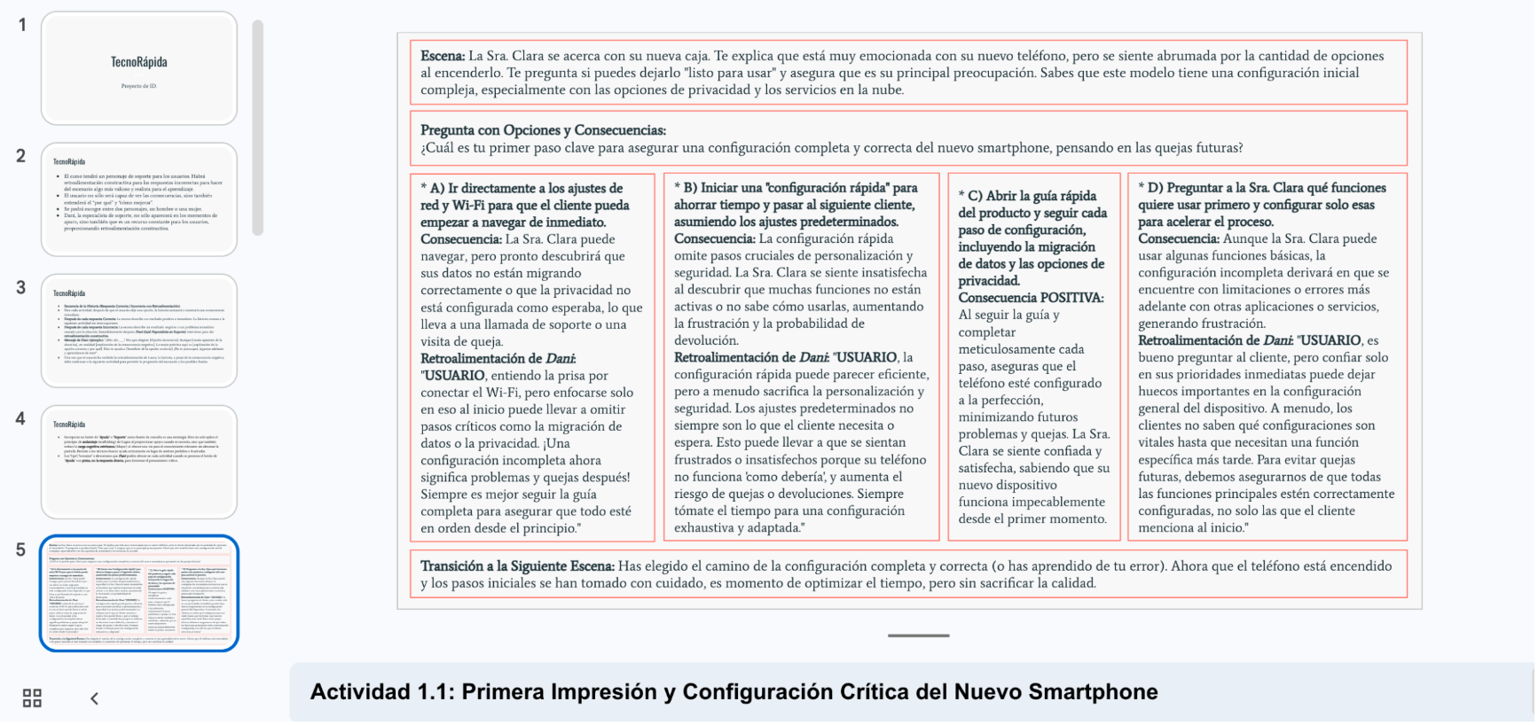 Text-based storyboard de TecnoRápida en PowerPoint. Text-based-storyboard-de-TecnoRapida